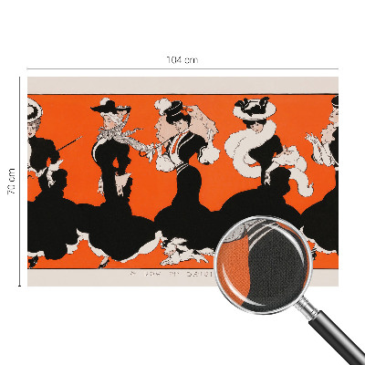 Peel and stick wall mural for bedroom featuring women's outfits