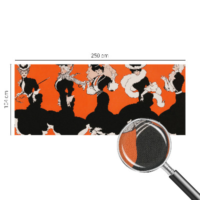 Peel and stick wall mural for bedroom featuring women's outfits