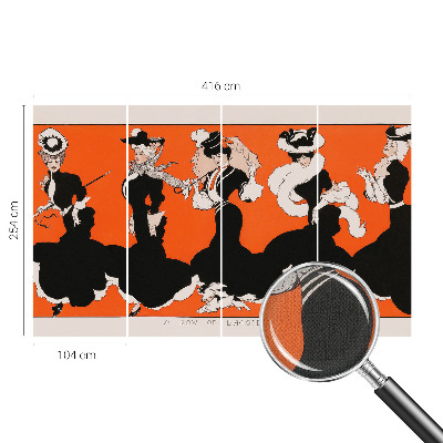 Peel and stick wall mural for bedroom featuring women's outfits