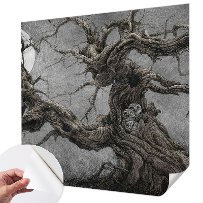 Nursery wall mural featuring a mysterious owl design