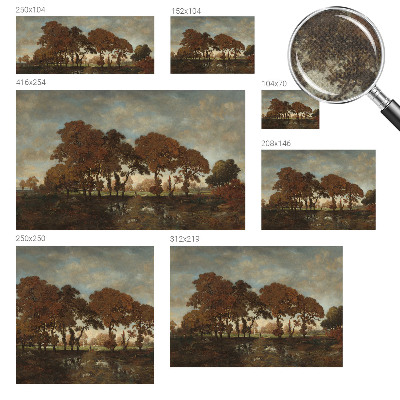 Children's wall mural with an idyllic landscape motif