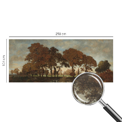 Children's wall mural with an idyllic landscape motif