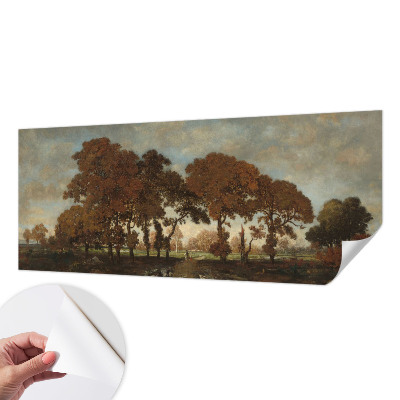Children's wall mural with an idyllic landscape motif
