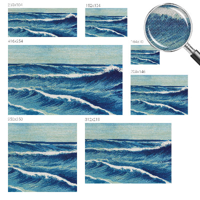 Baby room wall mural with a sea waves motif