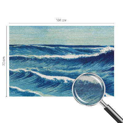 Baby room wall mural with a sea waves motif