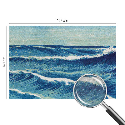 Baby room wall mural with a sea waves motif