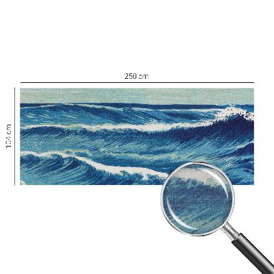 Baby room wall mural with a sea waves motif