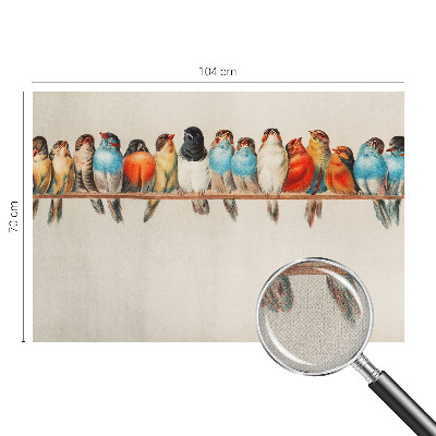 Peel and stick wallpaper mural with a birds-on-a-branch design