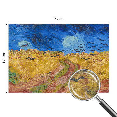 Stick-on wall mural with a field landscape