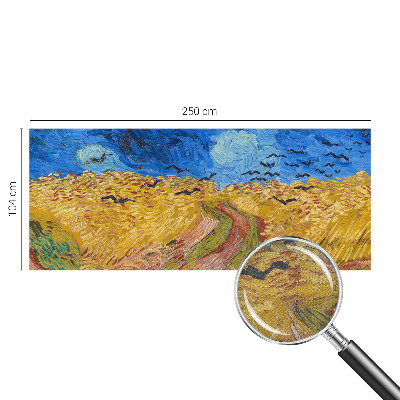 Stick-on wall mural with a field landscape
