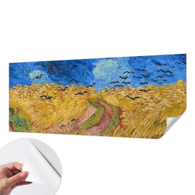 Stick-on wall mural with a field landscape