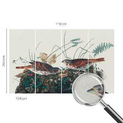 Removable wall mural wallpaper with a nature-inspired charm