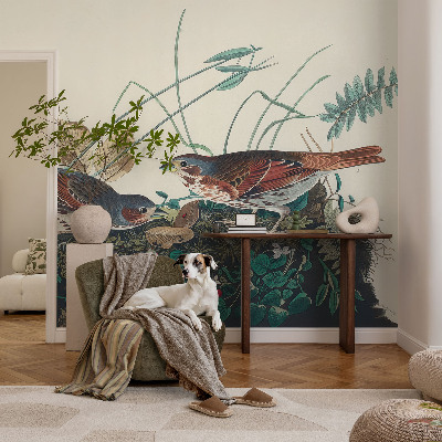 Removable wall mural wallpaper with a nature-inspired charm
