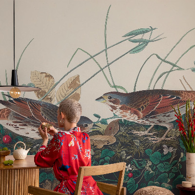 Removable wall mural wallpaper with a nature-inspired charm