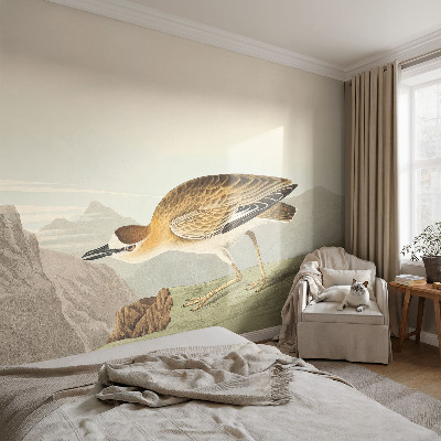 Peel and stick wall mural for living room Mountain bird