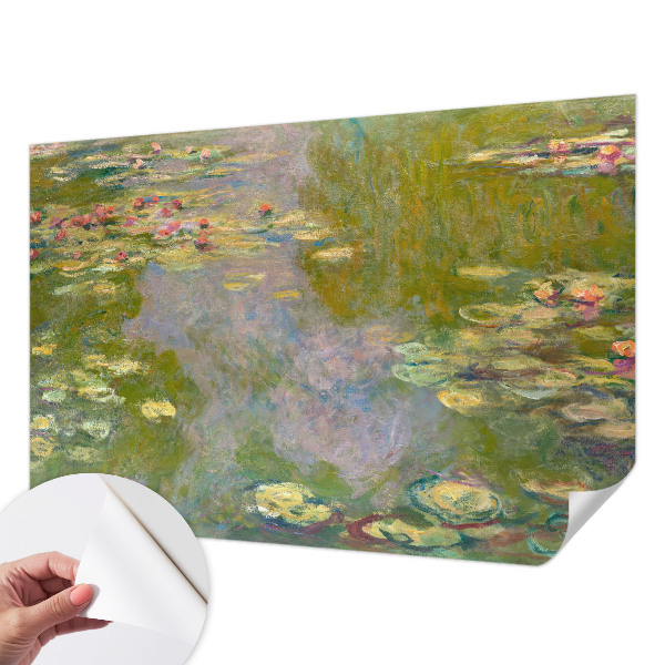 Peel and stick wall mural for kids' room with a water lily motif