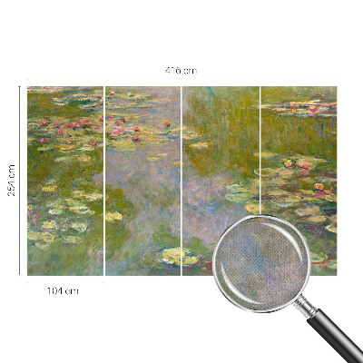Peel and stick wall mural for kids' room with a water lily motif