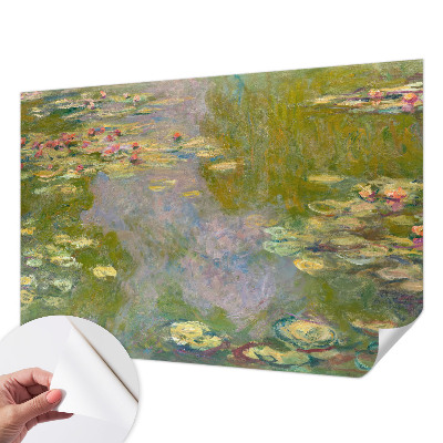 Peel and stick wall mural for kids' room with a water lily motif