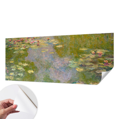 Peel and stick wall mural for kids' room with a water lily motif