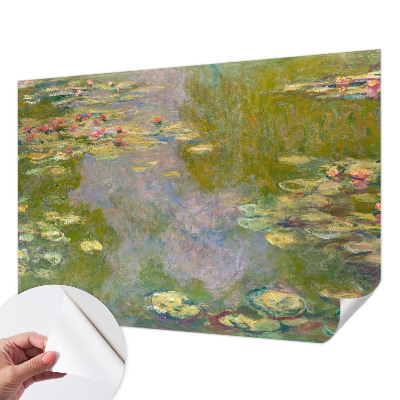 Peel and stick wall mural for kids' room with a water lily motif