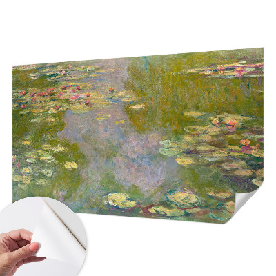 Peel and stick wall mural for kids' room with a water lily motif