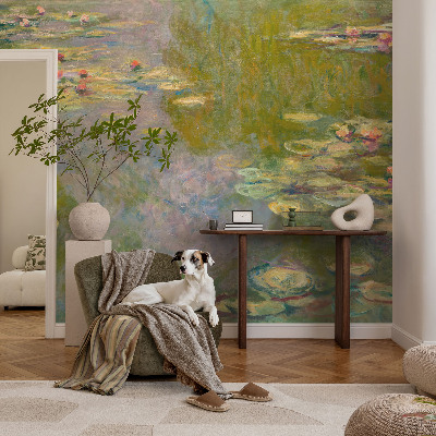 Peel and stick wall mural for kids' room with a water lily motif