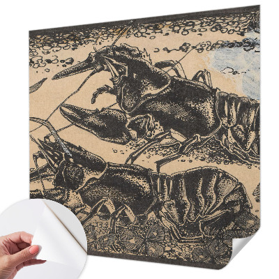 3D wall mural featuring a water crayfish design