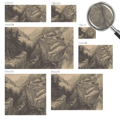 3D photo wallpaper mural with a picturesque mountain landscape