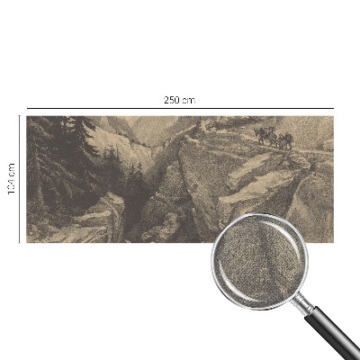 3D photo wallpaper mural with a picturesque mountain landscape