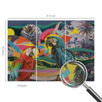 Nursery wall mural Exotic birds