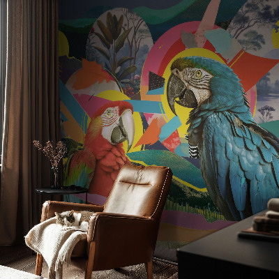 Nursery wall mural Exotic birds