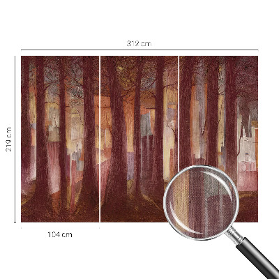 Self-adhesive wall mural with a mysterious landscape motif