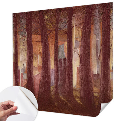 Self-adhesive wall mural with a mysterious landscape motif