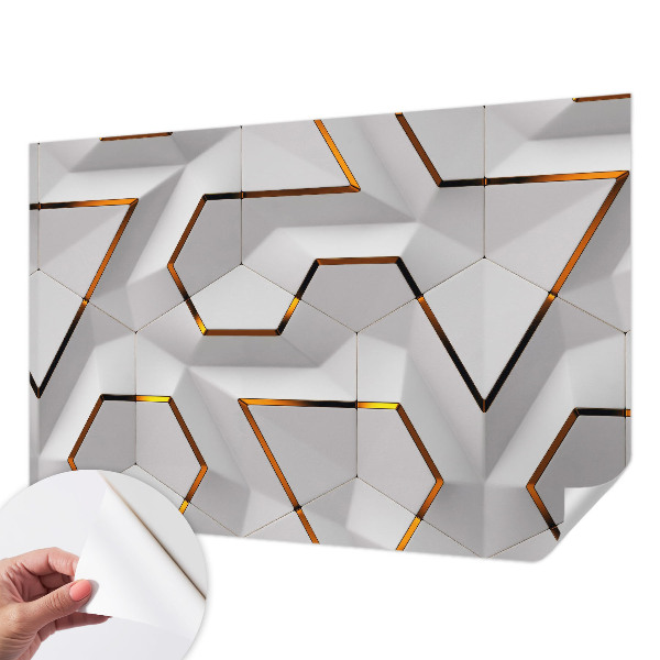 Baby room wall mural with a modern geometric design