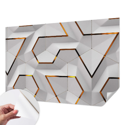 Baby room wall mural with a modern geometric design