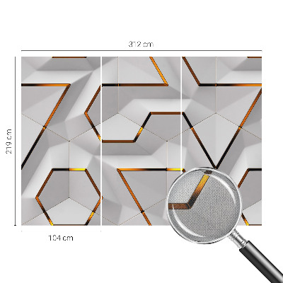 Baby room wall mural with a modern geometric design