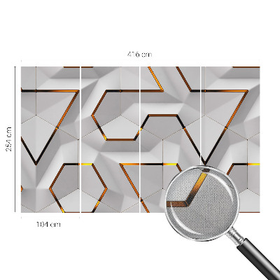 Baby room wall mural with a modern geometric design