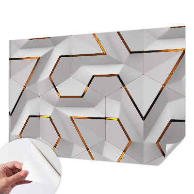 Baby room wall mural with a modern geometric design