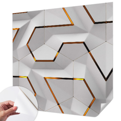 Baby room wall mural with a modern geometric design