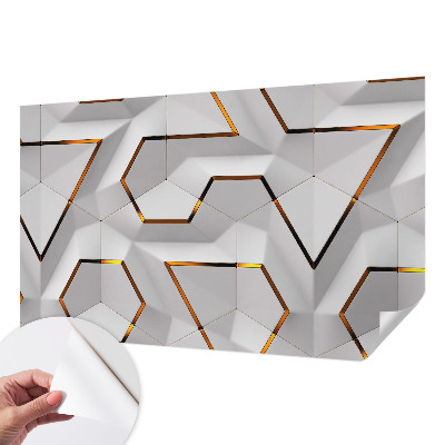 Baby room wall mural with a modern geometric design
