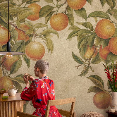 Stick-on wall mural with a fruit branches motif
