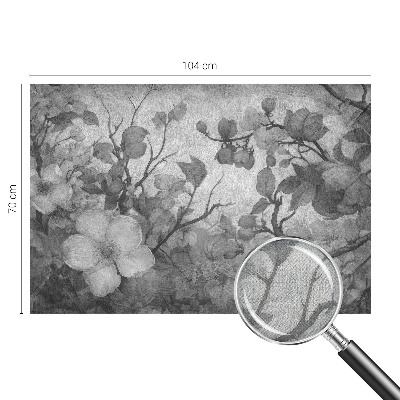 Removable wall mural with a floral branch design