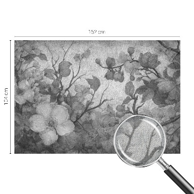 Removable wall mural with a floral branch design