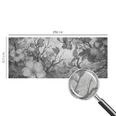 Removable wall mural with a floral branch design