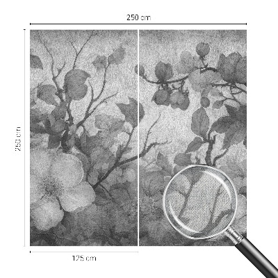 Removable wall mural with a floral branch design