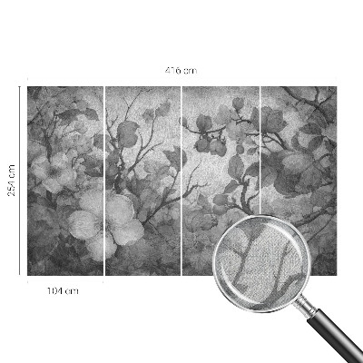 Removable wall mural with a floral branch design