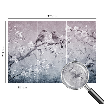 Removable wall mural wallpaper with a subtle nature motif