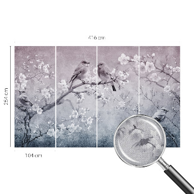 Removable wall mural wallpaper with a subtle nature motif