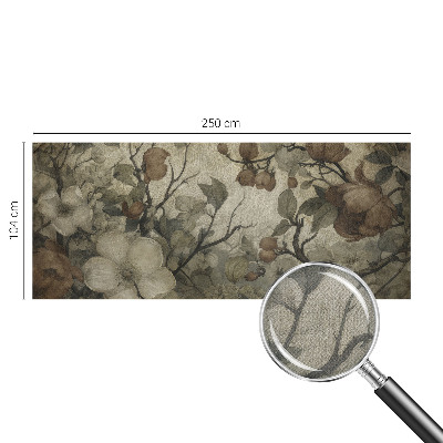 Peel and stick wall mural for living room featuring a floral design