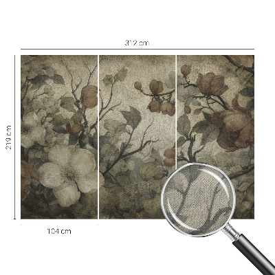 Peel and stick wall mural for living room Floral beauty